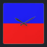 Echo Square Wall Clock<br><div class="desc">Echo Nautical flag symbol,  Red & blue</div>