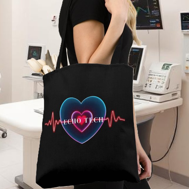  Echo Tech | Heartbeat | EKG Tote Bag (Echo Tech _ Heartbeat _ EKG Tote Bag- Cardiac Sonographer)