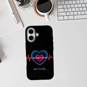Echo Tech Heartbeat Heart with EKG iPhone 16 Case