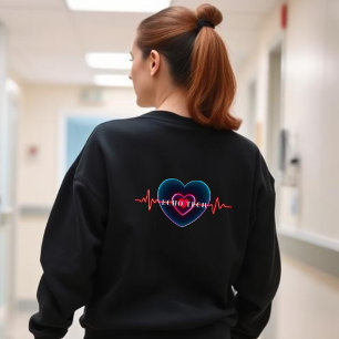 Echo Tech   Heartbeat   Heart with EKG Sweatshirt