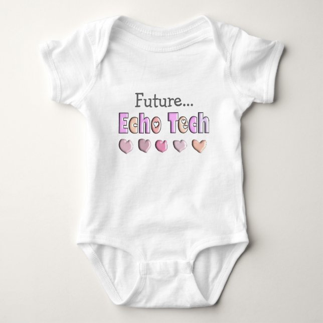 Echo Tech PINK HEARTS Design Gifts Baby Bodysuit (Front)