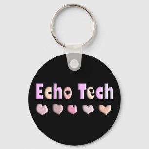 Echo Tech PINK HEARTS Design Gifts Key Ring