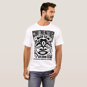 Echo The Natives Aztec Blue Lagoon Tee White