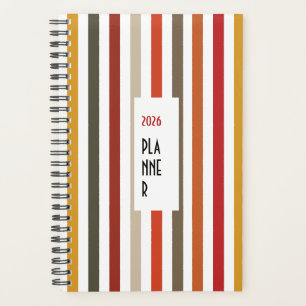 Echo Trails 2026 Planner – Earthy Hues Stripes