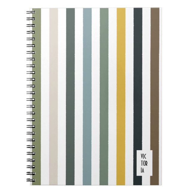 Echo Trails Blue/Green Hues Striped Journal (Front)