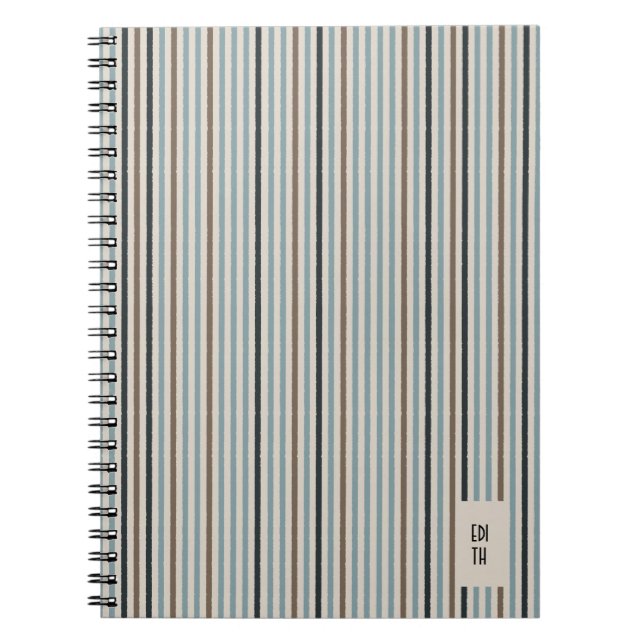 Echo Trails Blue/Natural Striped Journal (Front)
