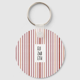 Echo Trails Custom Metal Keyring – Pink Stripes