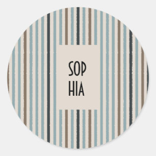 Echo Trails Round Stickers – Blue Stripes
