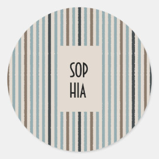 Echo Trails Round Stickers – Blue Stripes