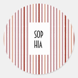 Echo Trails Round Stickers – Pink Stripes