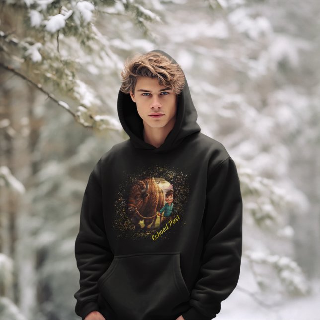 Echoed Past Whimsical Boy and Bison  Hoodie (Creator Uploaded)