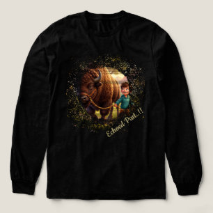 Echoed Past Whimsical Boy and Bison Tri-Blend Shirt
