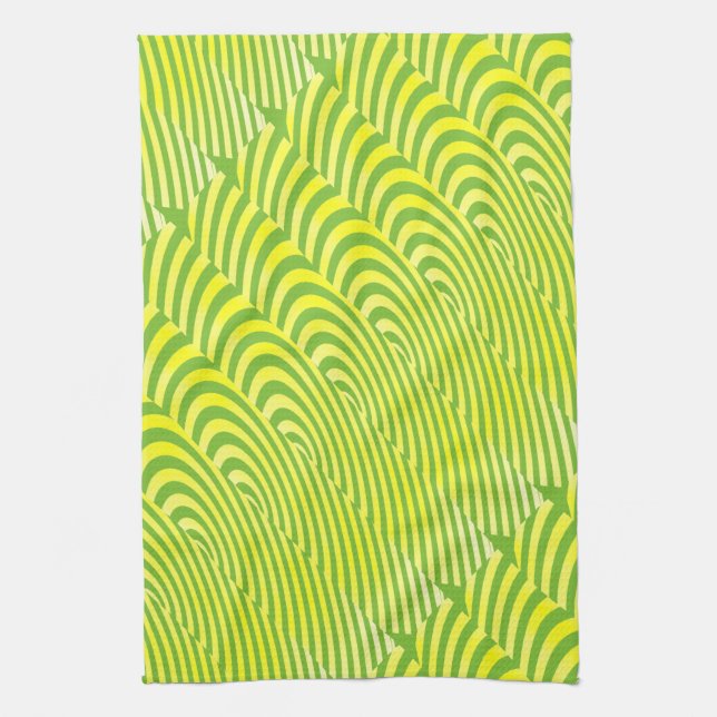 Echoes in Lemon and Lime Tea Towel (Vertical)