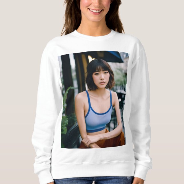 Echoes in Line Contours of Emotion Framed Whispers Sweatshirt (Front)