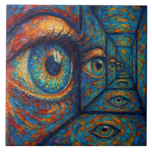 “Echoes in the Iris” - A Surreal Portrait Tile