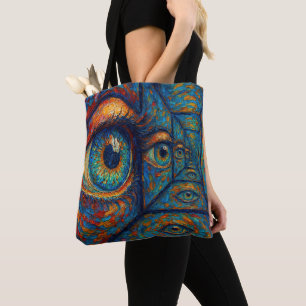 “Echoes in the Iris” - A Surreal Portrait Tote Bag