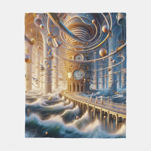 Echoes of '73: The Chronos Ocean's Labyrinth Fleece Blanket (Front)