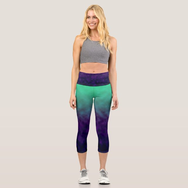 Echoes of Amethyst Tide Capri Leggings (Front)