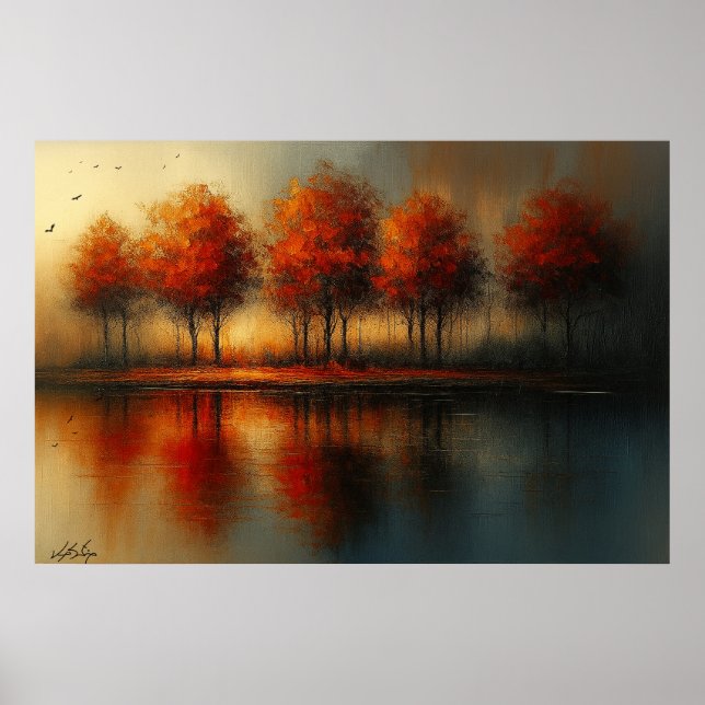 Echoes of Emberlight Landscape Poster (Front)