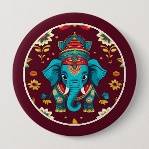 Echoes of Ganesha, Diwali 10 Cm Round Badge