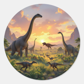 Echoes Of The Ancient World – Prehistoric Fantasy  Classic Round Sticker