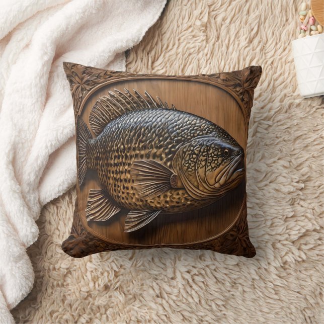 Echoes of the River: Murray Cod Wood Print,   Cushion (Blanket)