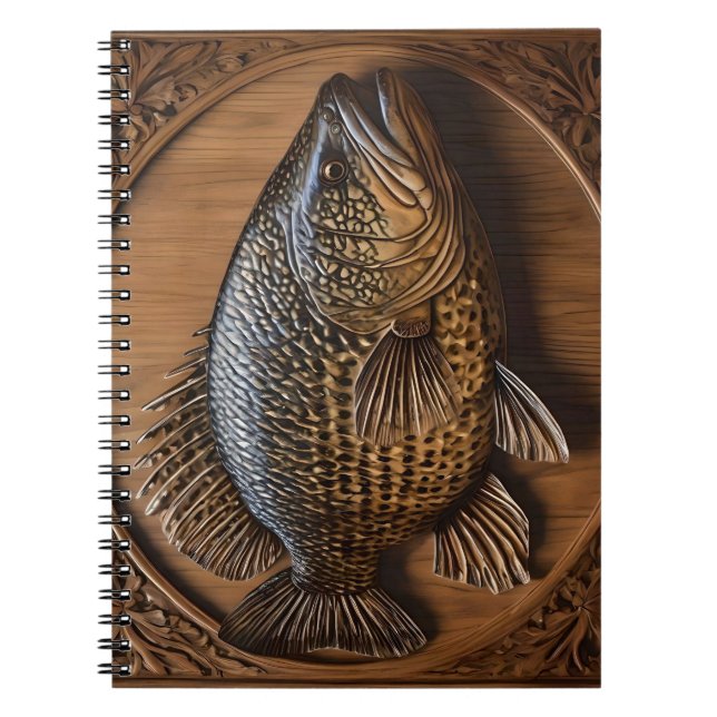 Echoes of the River: Murray Cod Wood Print,  Notebook (Front)