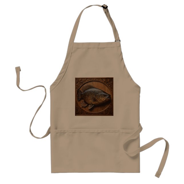 Echoes of the River: Murray Cod Wood Print,  Standard Apron (Front)