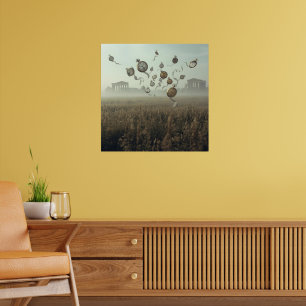 Echoes of Time – Surreal Pocket Watch & Ruins Art  Poster