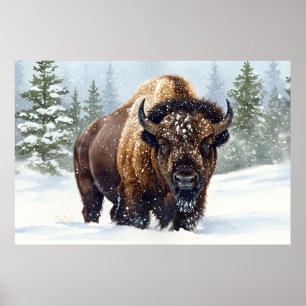 Echoes of Winter: The Bison’s Realm Poster