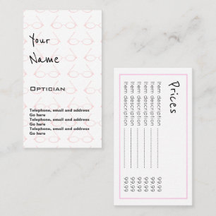 "Echoes" Optician Price Cards