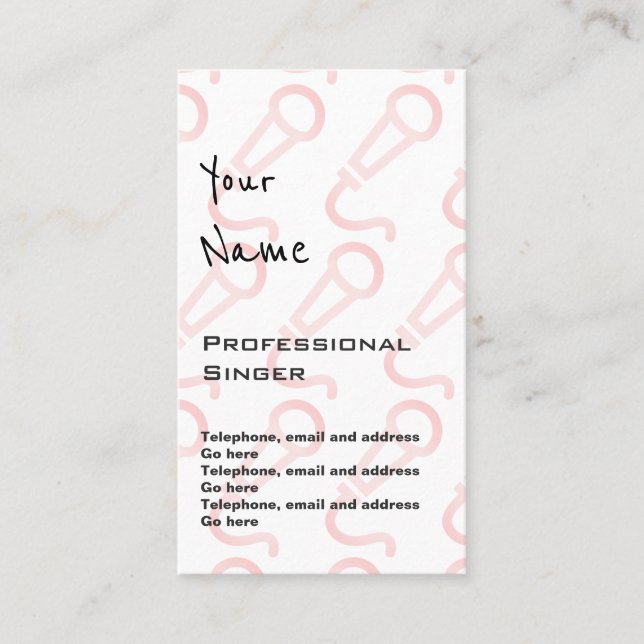 "Echoes" Professional Singer Price Cards (Front)