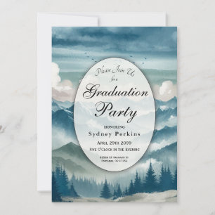 Echoes Through the Misty Pines Graduation Party Invitation