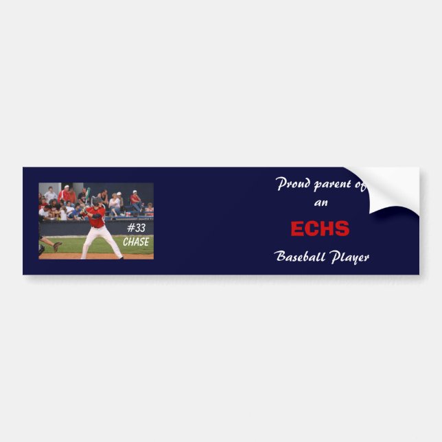 ECHS Baseball Bumper Sticker (personalised) (Front)