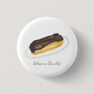 Éclair au Chocolat watercolor 3 Cm Round Badge