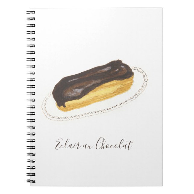 Éclair au Chocolat watercolor Notebook (Front)