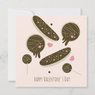 Eclair Doughnuts Cake Pops Valentine's Day  Card