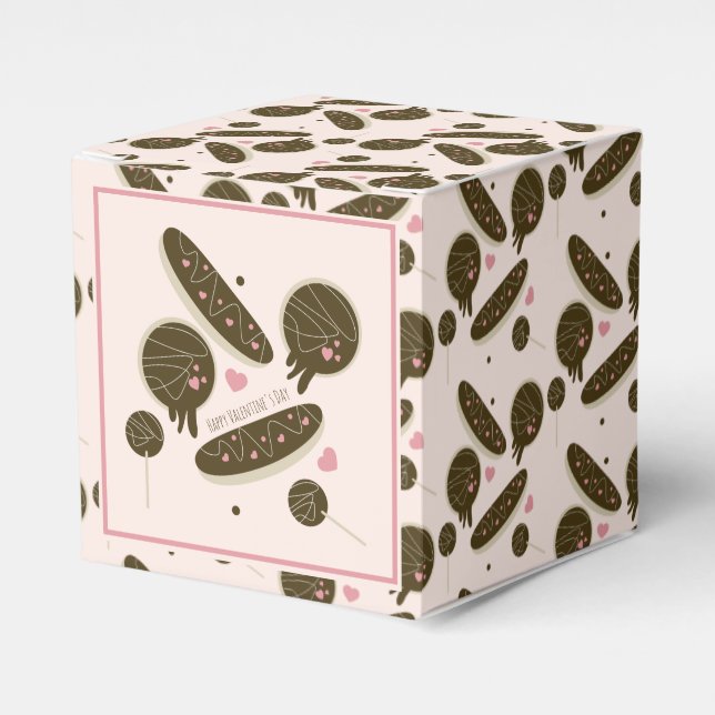  Eclair Doughnuts Cake Pops Valentine's Day Party  Favour Box (Front Side)