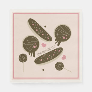 Eclair Doughnuts Cake Pops Valentine's Day Party  Napkin
