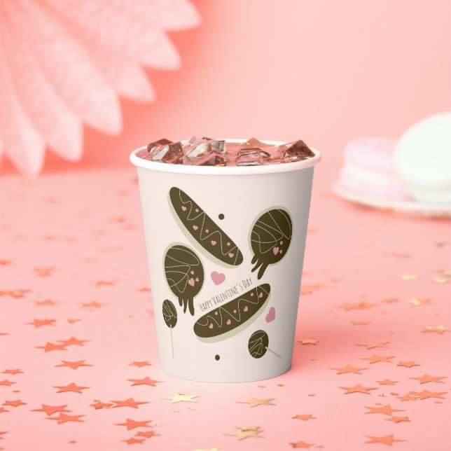  Eclair Doughnuts Cake Pops Valentine's Day Party  Paper Cups (Insitu)