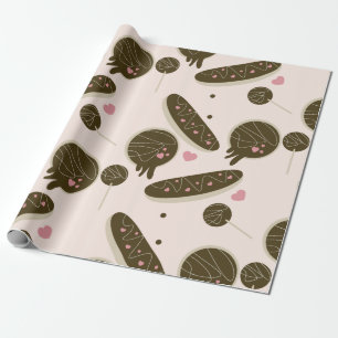  Eclair Doughnuts Cake Pops Valentine's Day    Wrapping Paper