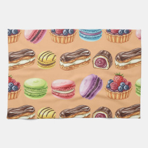 Eclairs and Macarons by Natasha Us Tea Towel