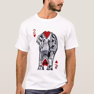 EclecDeck 2 of Hearts Circus Elephant - White T-Shirt