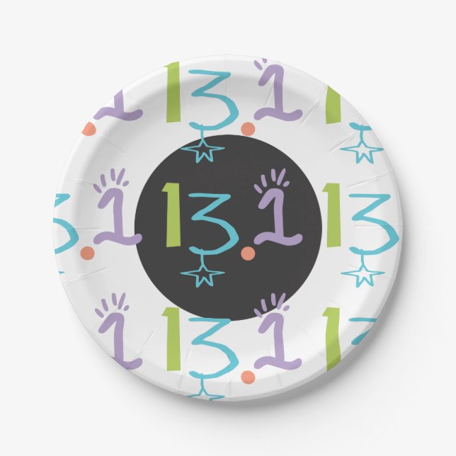 Eclectic 13.1 Half Marathon Themed Paper Plate (Front)