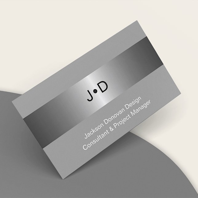 Eclectic Black Grey Silver Luxury Metallic Art Business Card (Creator Uploaded)