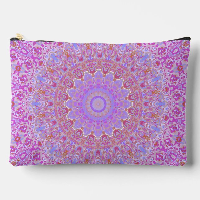 Eclectic Bohemian Intricate Colourful Funky Mandal Accessory Pouch (Front)