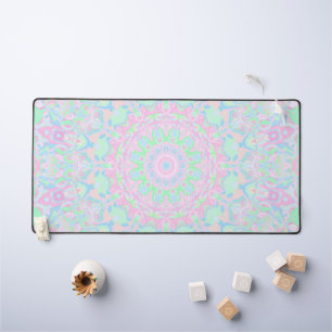 Eclectic Boho Hippie Colourful Funky Pastel Mandal Desk Mat