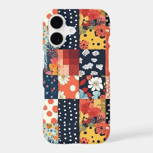 Eclectic Coral Blue Cottage Floral Patchwork