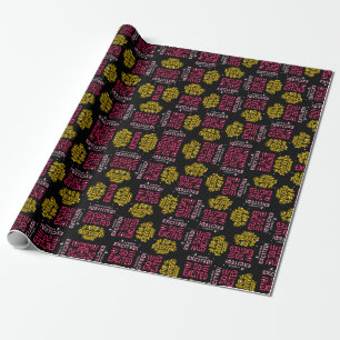 Eclectic Euphoria Typographic Pattern Wrapping Paper