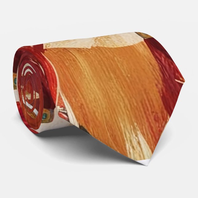 Eclectic Feather Boho Neck Tie (Rolled)